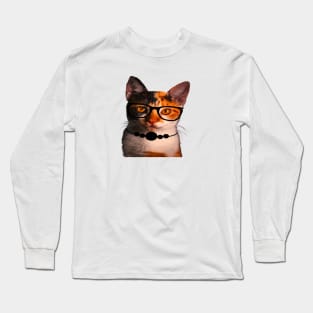 Gato con gafas Long Sleeve T-Shirt